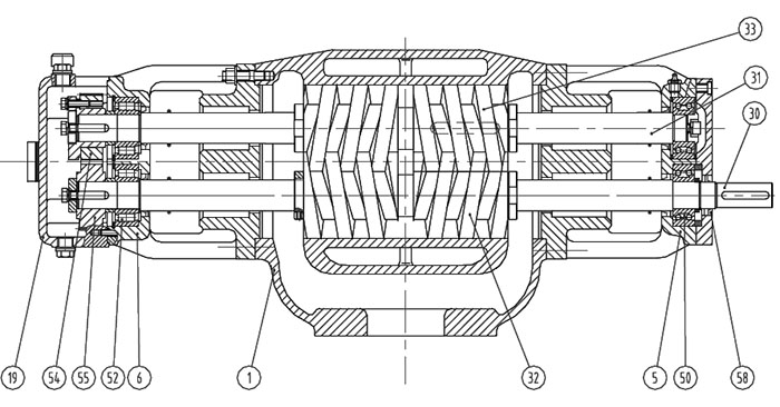 雙螺杆泵(beng)結構圖